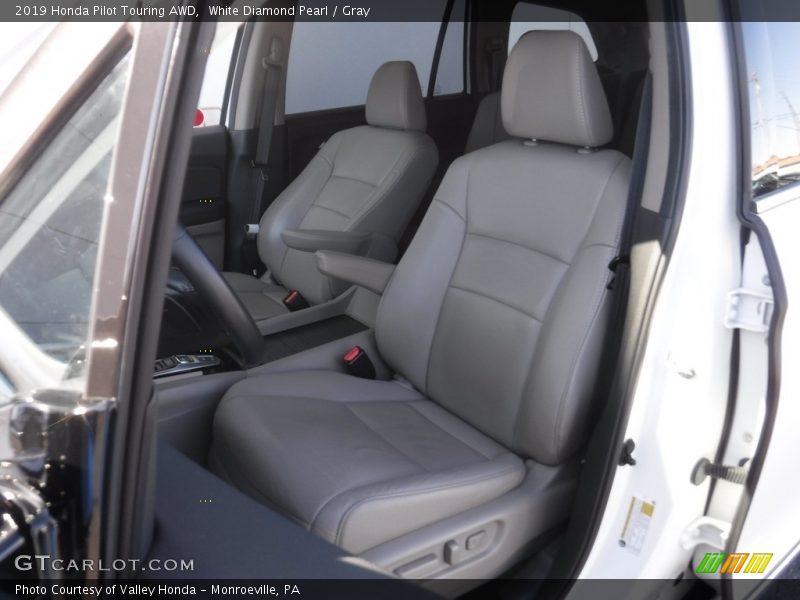 White Diamond Pearl / Gray 2019 Honda Pilot Touring AWD