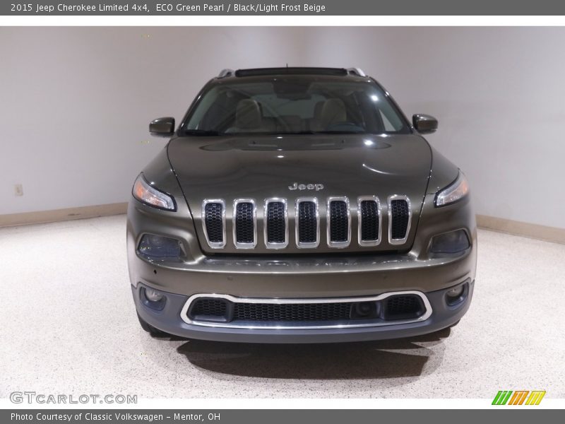 ECO Green Pearl / Black/Light Frost Beige 2015 Jeep Cherokee Limited 4x4