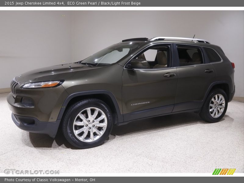 ECO Green Pearl / Black/Light Frost Beige 2015 Jeep Cherokee Limited 4x4