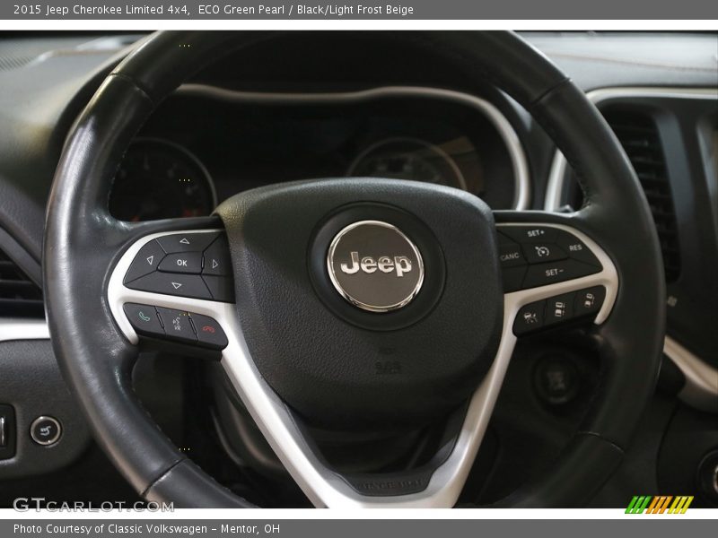 ECO Green Pearl / Black/Light Frost Beige 2015 Jeep Cherokee Limited 4x4