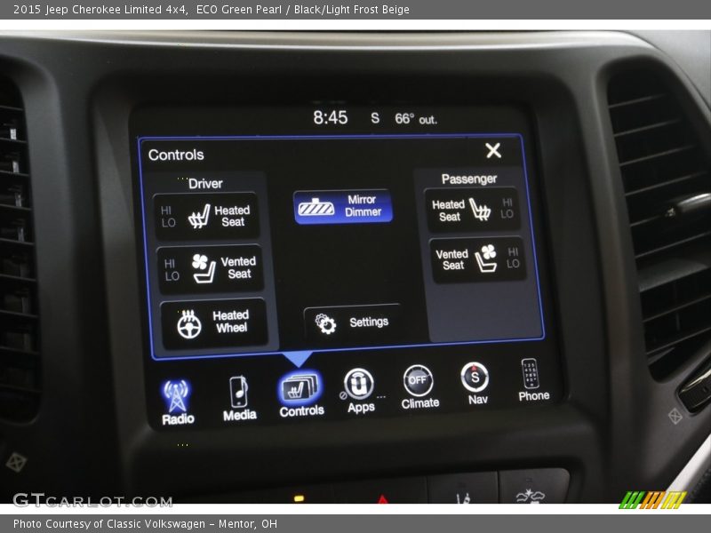 ECO Green Pearl / Black/Light Frost Beige 2015 Jeep Cherokee Limited 4x4