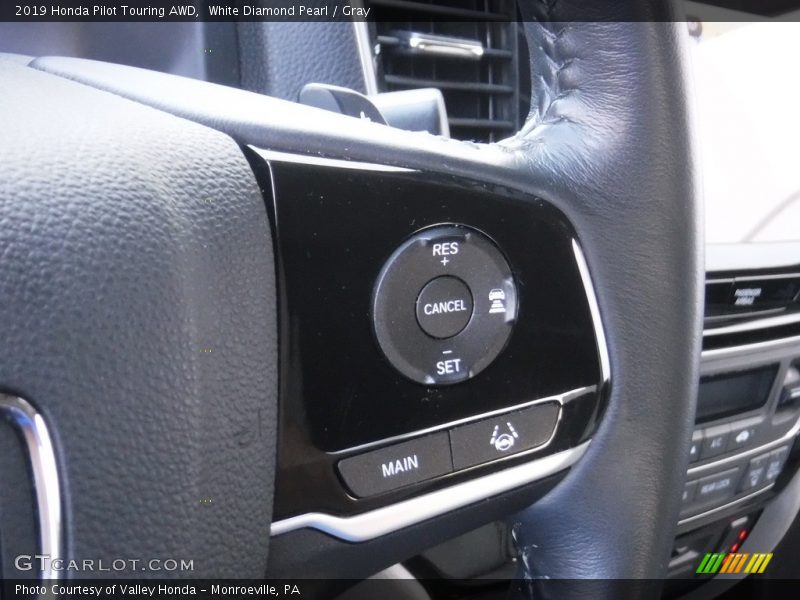 White Diamond Pearl / Gray 2019 Honda Pilot Touring AWD