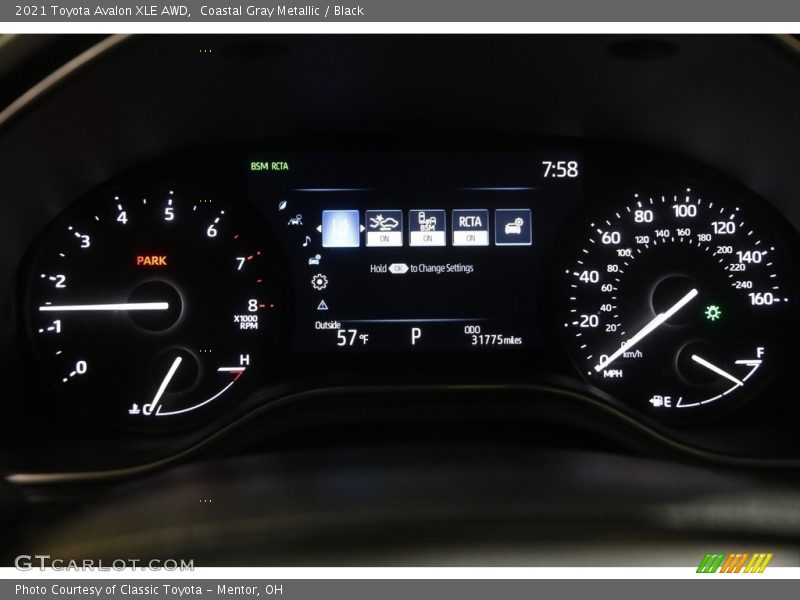 Coastal Gray Metallic / Black 2021 Toyota Avalon XLE AWD