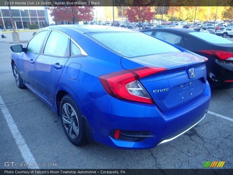 Agean Blue Metallic / Black 2019 Honda Civic LX Sedan