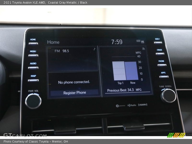 Coastal Gray Metallic / Black 2021 Toyota Avalon XLE AWD