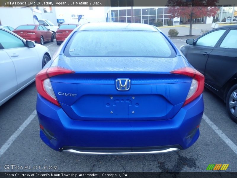 Agean Blue Metallic / Black 2019 Honda Civic LX Sedan