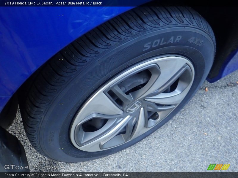 Agean Blue Metallic / Black 2019 Honda Civic LX Sedan