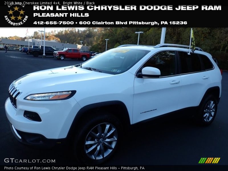 Bright White / Black 2018 Jeep Cherokee Limited 4x4