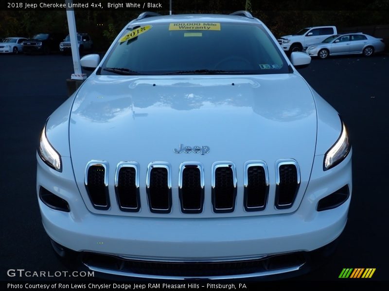 Bright White / Black 2018 Jeep Cherokee Limited 4x4
