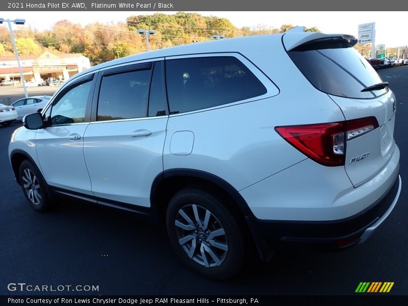 Platinum White Pearl / Black 2021 Honda Pilot EX AWD