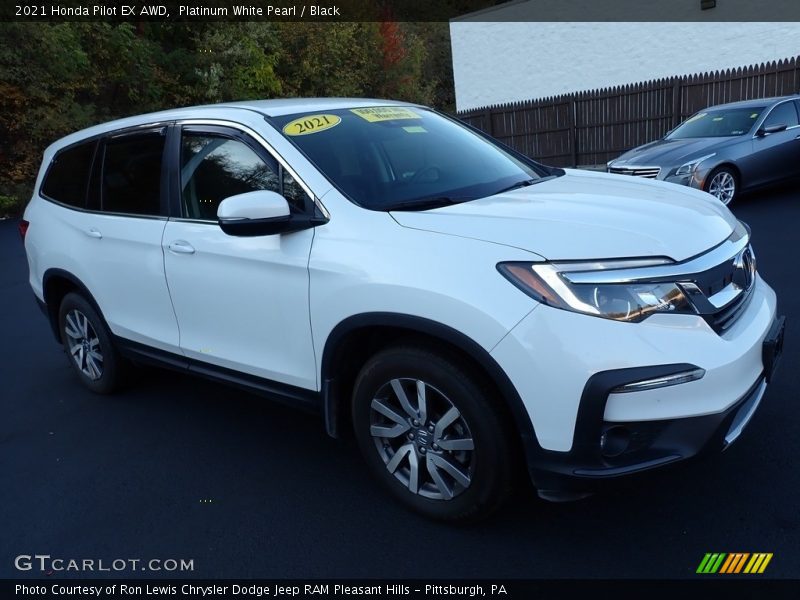 Platinum White Pearl / Black 2021 Honda Pilot EX AWD