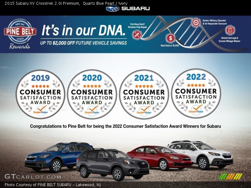 Quartz Blue Pearl / Ivory 2015 Subaru XV Crosstrek 2.0i Premium