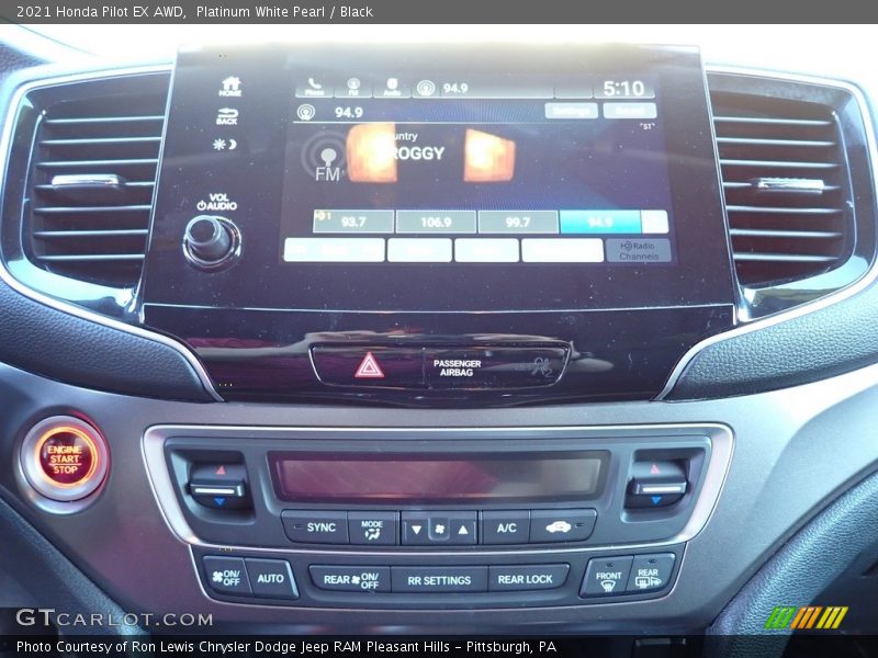 Platinum White Pearl / Black 2021 Honda Pilot EX AWD