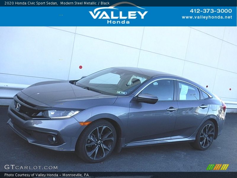 Modern Steel Metallic / Black 2020 Honda Civic Sport Sedan