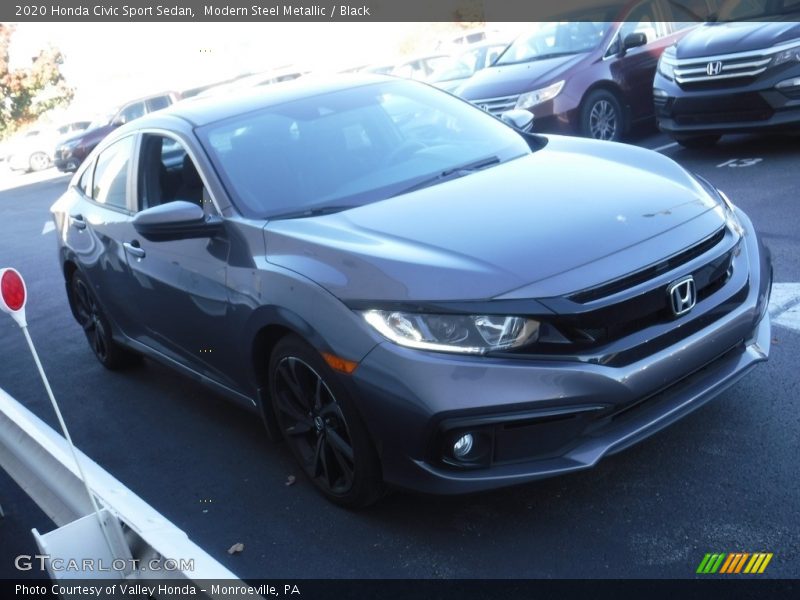 Modern Steel Metallic / Black 2020 Honda Civic Sport Sedan