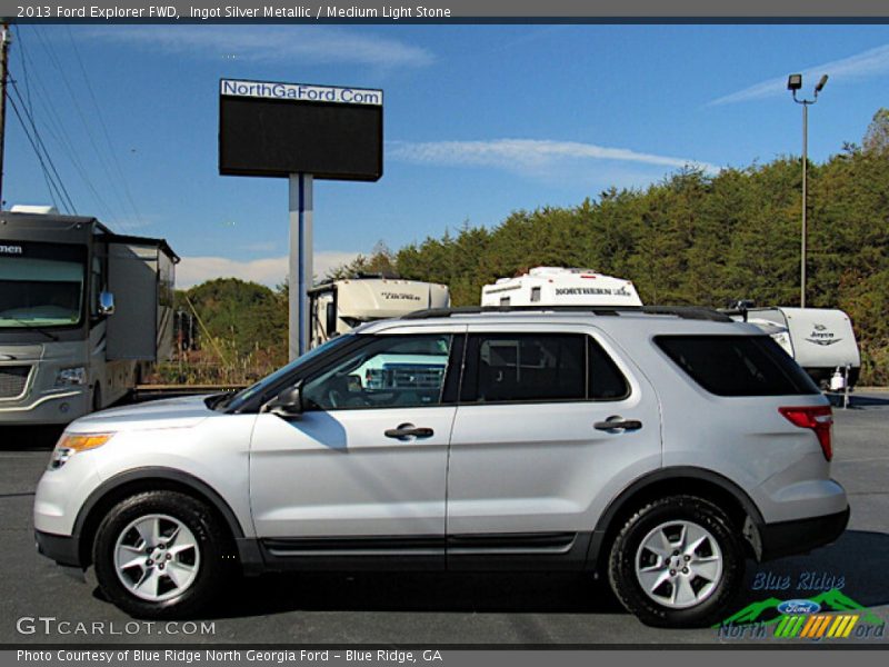 Ingot Silver Metallic / Medium Light Stone 2013 Ford Explorer FWD