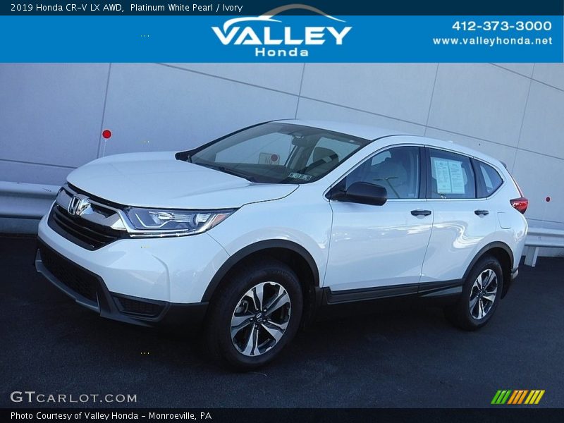 Platinum White Pearl / Ivory 2019 Honda CR-V LX AWD