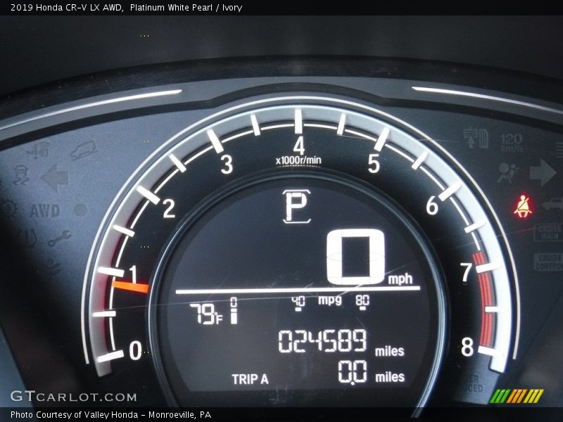 Platinum White Pearl / Ivory 2019 Honda CR-V LX AWD