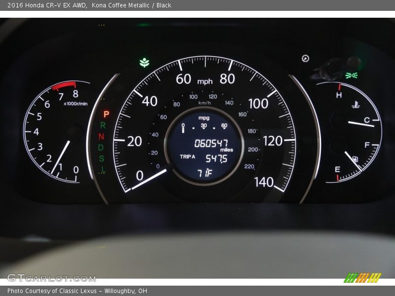 Kona Coffee Metallic / Black 2016 Honda CR-V EX AWD