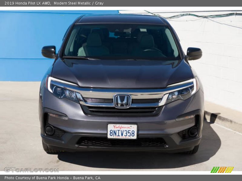 Modern Steel Metallic / Gray 2019 Honda Pilot LX AWD