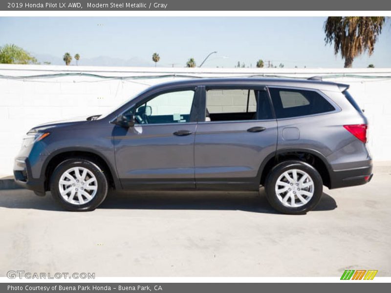 Modern Steel Metallic / Gray 2019 Honda Pilot LX AWD