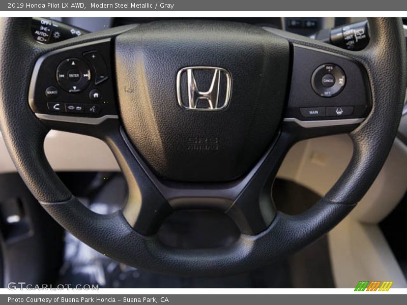Modern Steel Metallic / Gray 2019 Honda Pilot LX AWD