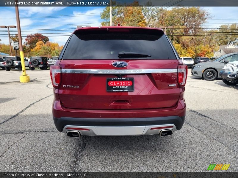 Ruby Red / Ebony Black 2017 Ford Explorer Platinum 4WD