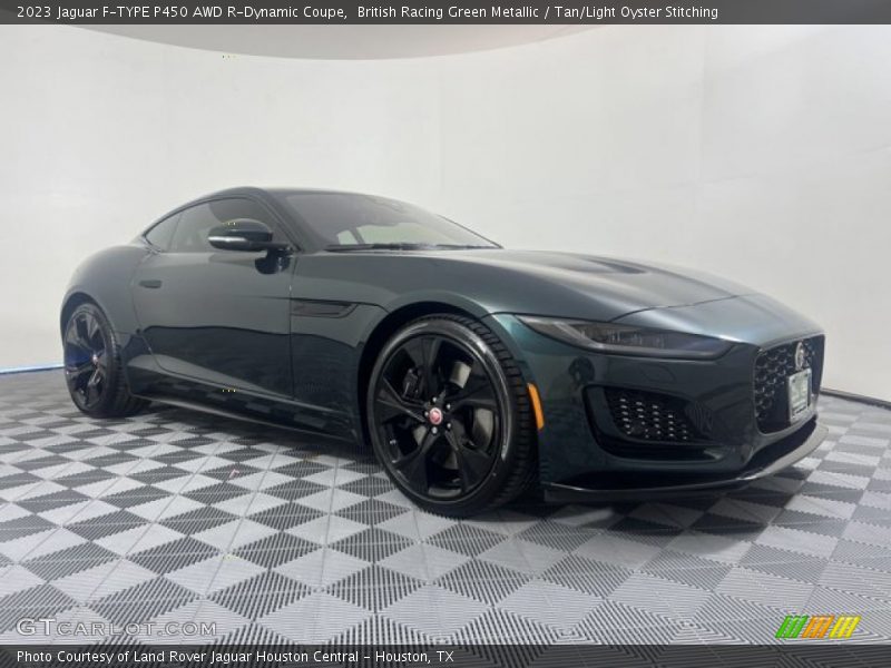 British Racing Green Metallic / Tan/Light Oyster Stitching 2023 Jaguar F-TYPE P450 AWD R-Dynamic Coupe