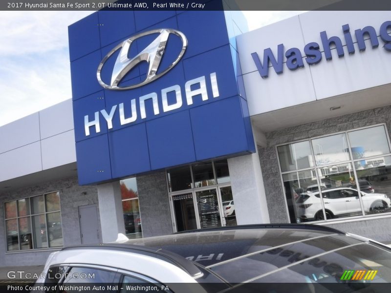 Pearl White / Gray 2017 Hyundai Santa Fe Sport 2.0T Ulitimate AWD