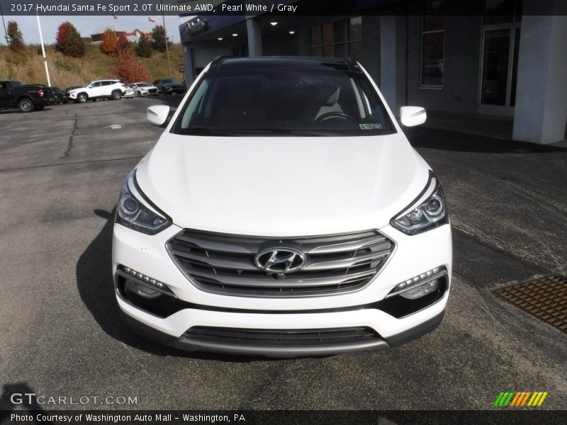 Pearl White / Gray 2017 Hyundai Santa Fe Sport 2.0T Ulitimate AWD
