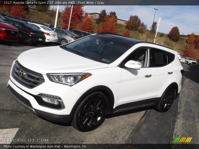 Pearl White / Gray 2017 Hyundai Santa Fe Sport 2.0T Ulitimate AWD