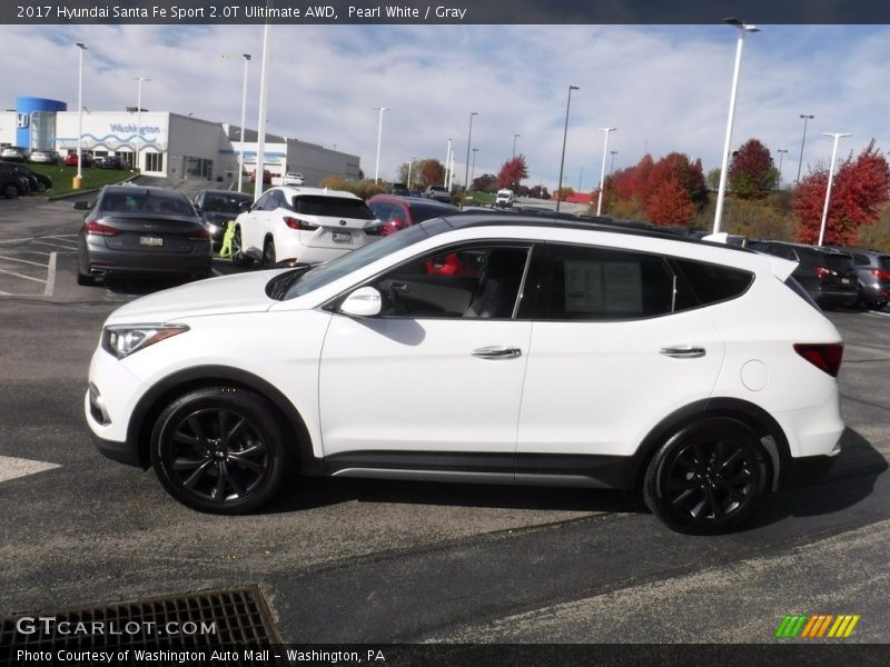 Pearl White / Gray 2017 Hyundai Santa Fe Sport 2.0T Ulitimate AWD