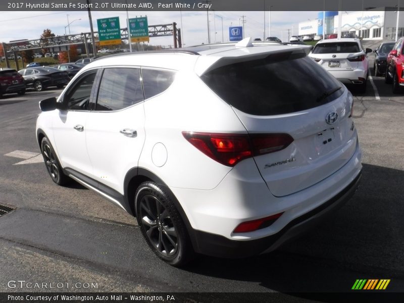 Pearl White / Gray 2017 Hyundai Santa Fe Sport 2.0T Ulitimate AWD