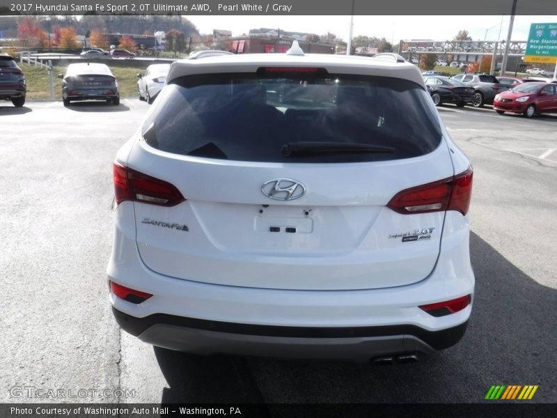 Pearl White / Gray 2017 Hyundai Santa Fe Sport 2.0T Ulitimate AWD