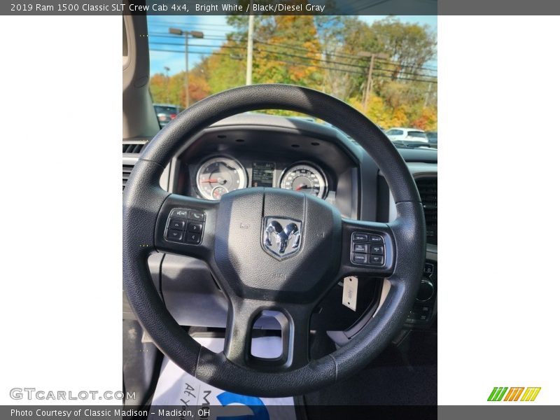 Bright White / Black/Diesel Gray 2019 Ram 1500 Classic SLT Crew Cab 4x4