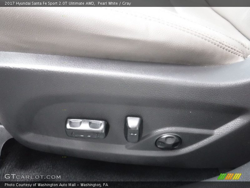 Pearl White / Gray 2017 Hyundai Santa Fe Sport 2.0T Ulitimate AWD