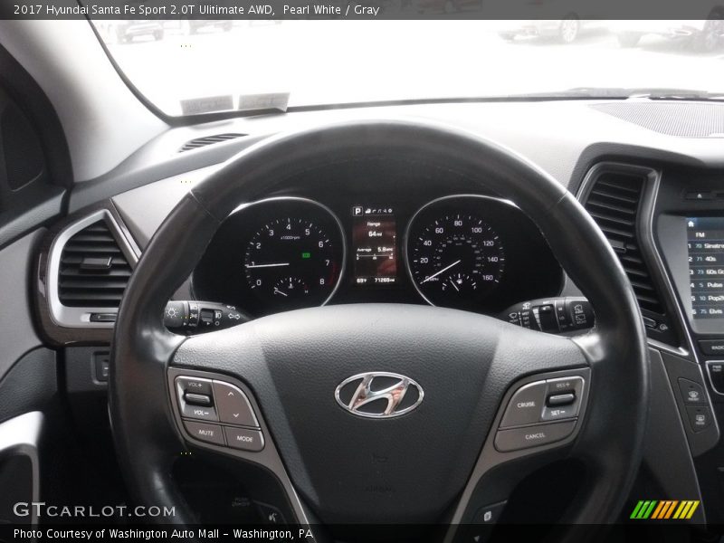 Pearl White / Gray 2017 Hyundai Santa Fe Sport 2.0T Ulitimate AWD