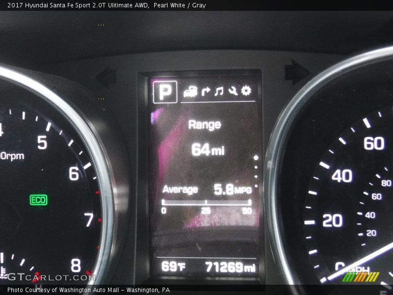 Pearl White / Gray 2017 Hyundai Santa Fe Sport 2.0T Ulitimate AWD