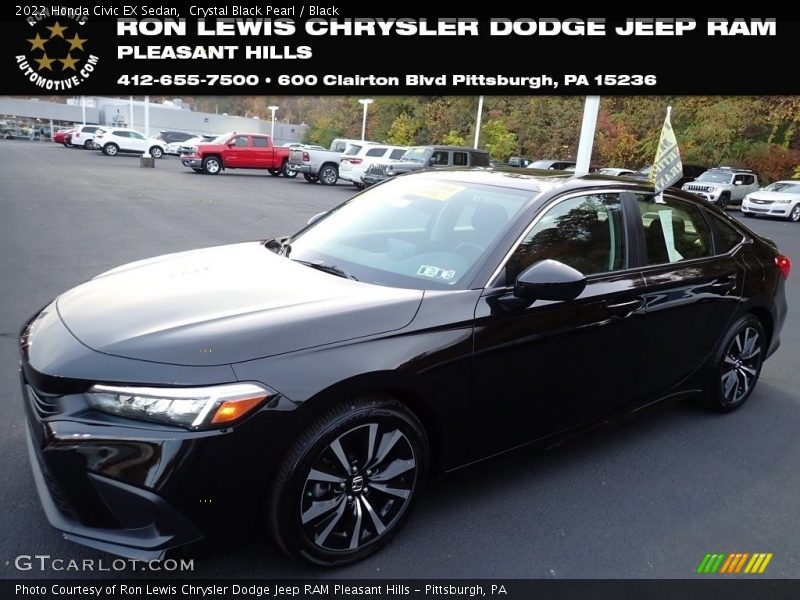 Crystal Black Pearl / Black 2022 Honda Civic EX Sedan