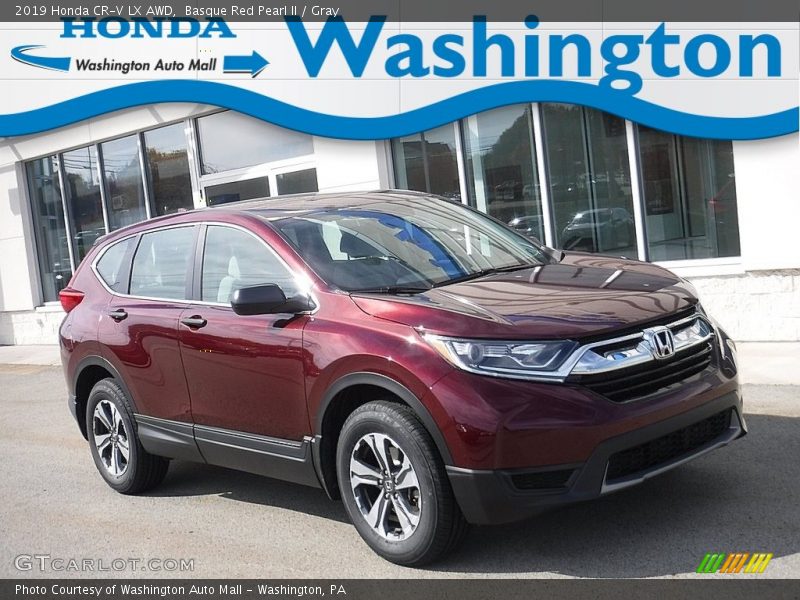 Basque Red Pearl II / Gray 2019 Honda CR-V LX AWD