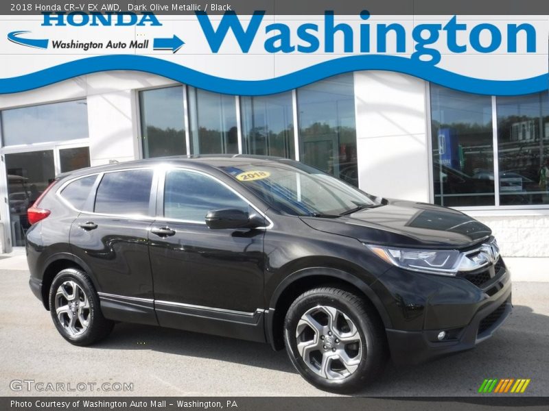 Dark Olive Metallic / Black 2018 Honda CR-V EX AWD