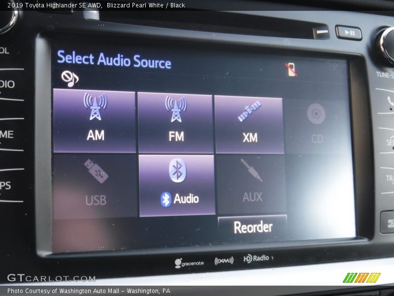 Blizzard Pearl White / Black 2019 Toyota Highlander SE AWD