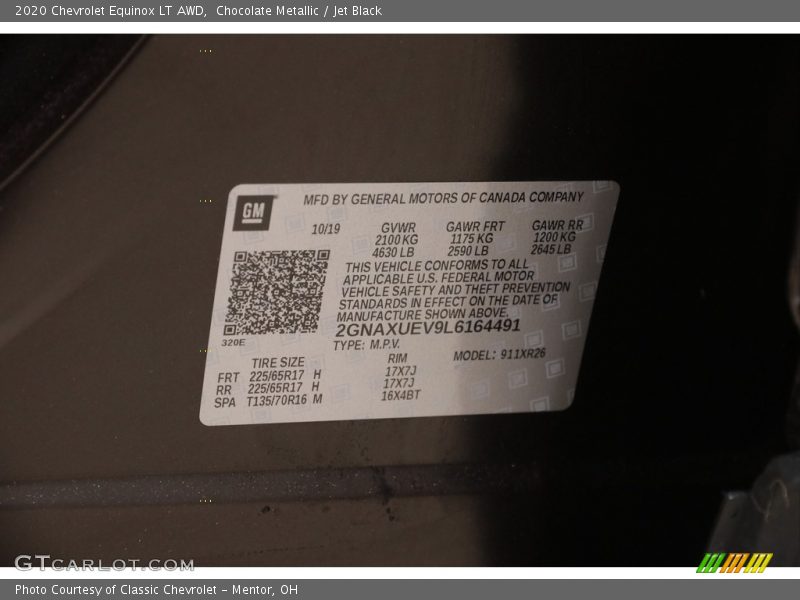 Chocolate Metallic / Jet Black 2020 Chevrolet Equinox LT AWD