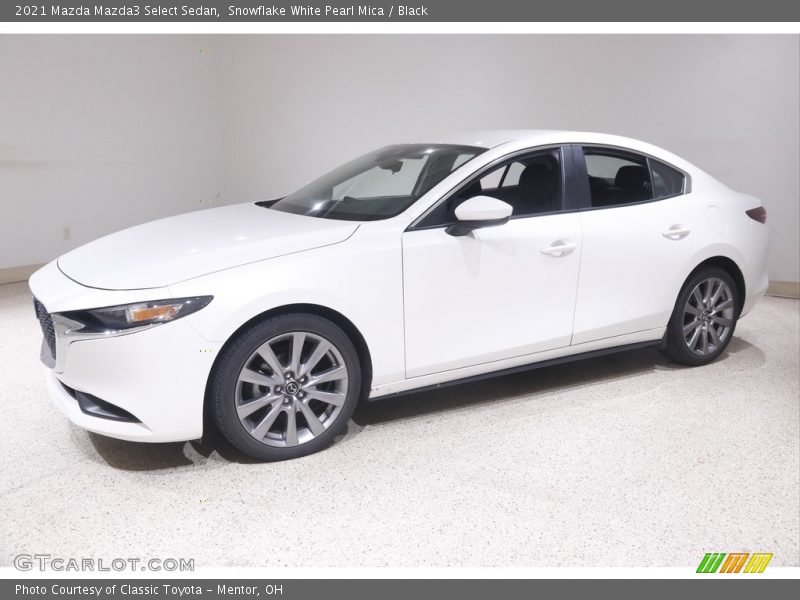 Snowflake White Pearl Mica / Black 2021 Mazda Mazda3 Select Sedan