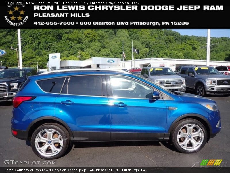 Lightning Blue / Chromite Gray/Charcoal Black 2019 Ford Escape Titanium 4WD