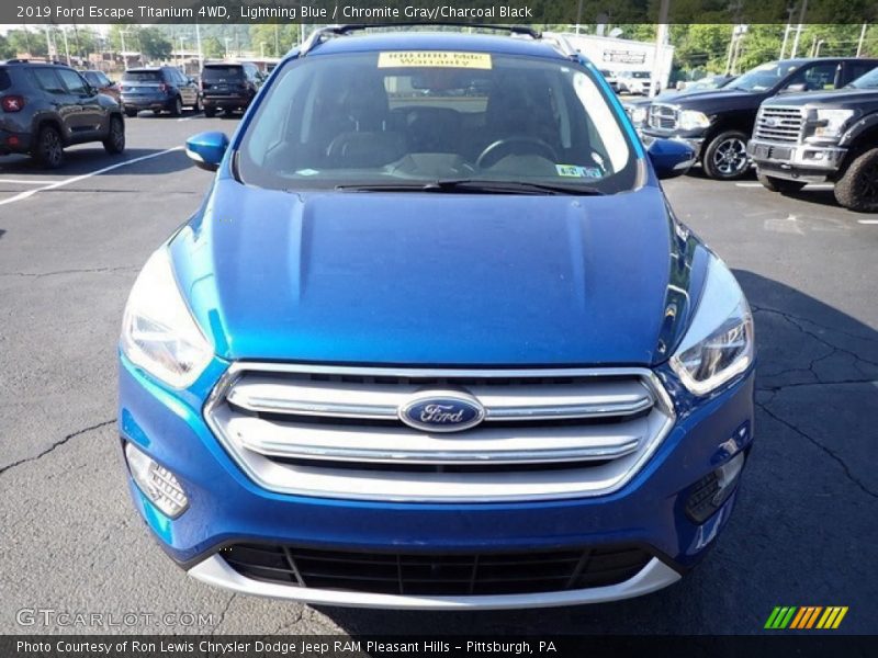 Lightning Blue / Chromite Gray/Charcoal Black 2019 Ford Escape Titanium 4WD