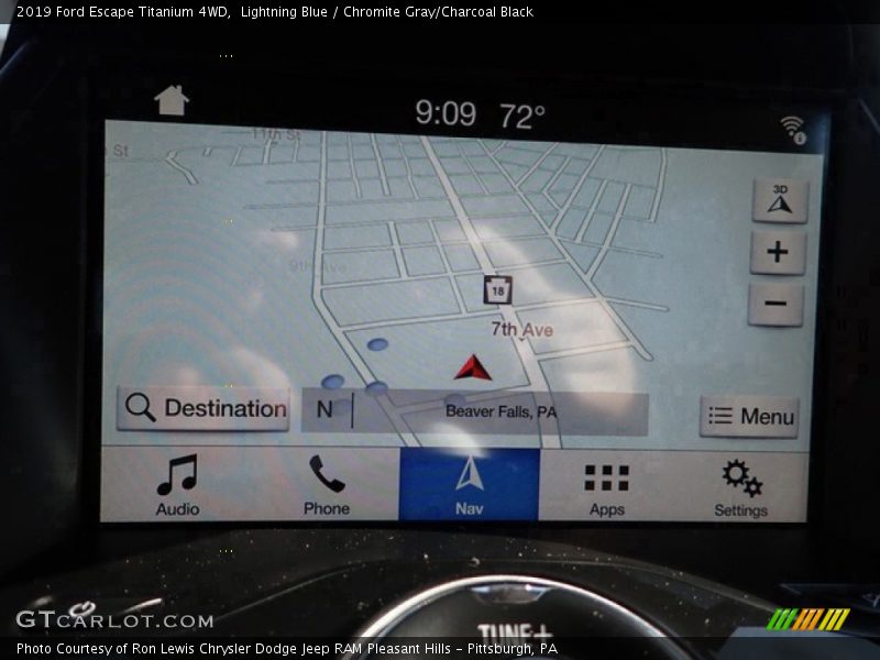 Lightning Blue / Chromite Gray/Charcoal Black 2019 Ford Escape Titanium 4WD