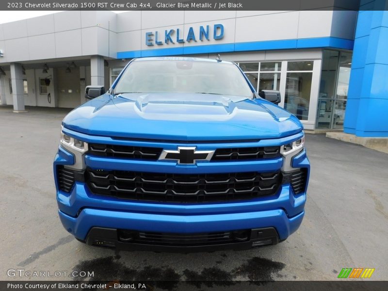 Glacier Blue Metallic / Jet Black 2023 Chevrolet Silverado 1500 RST Crew Cab 4x4