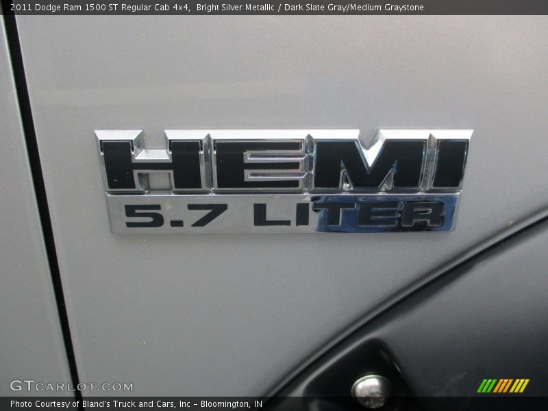 Bright Silver Metallic / Dark Slate Gray/Medium Graystone 2011 Dodge Ram 1500 ST Regular Cab 4x4