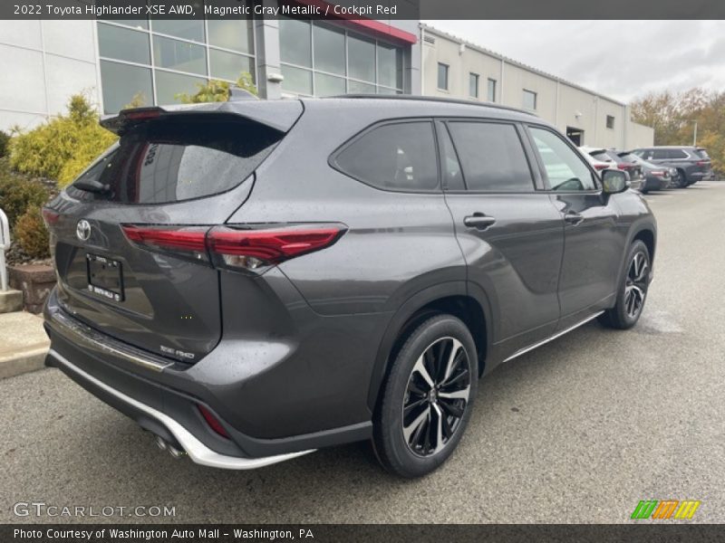 Magnetic Gray Metallic / Cockpit Red 2022 Toyota Highlander XSE AWD